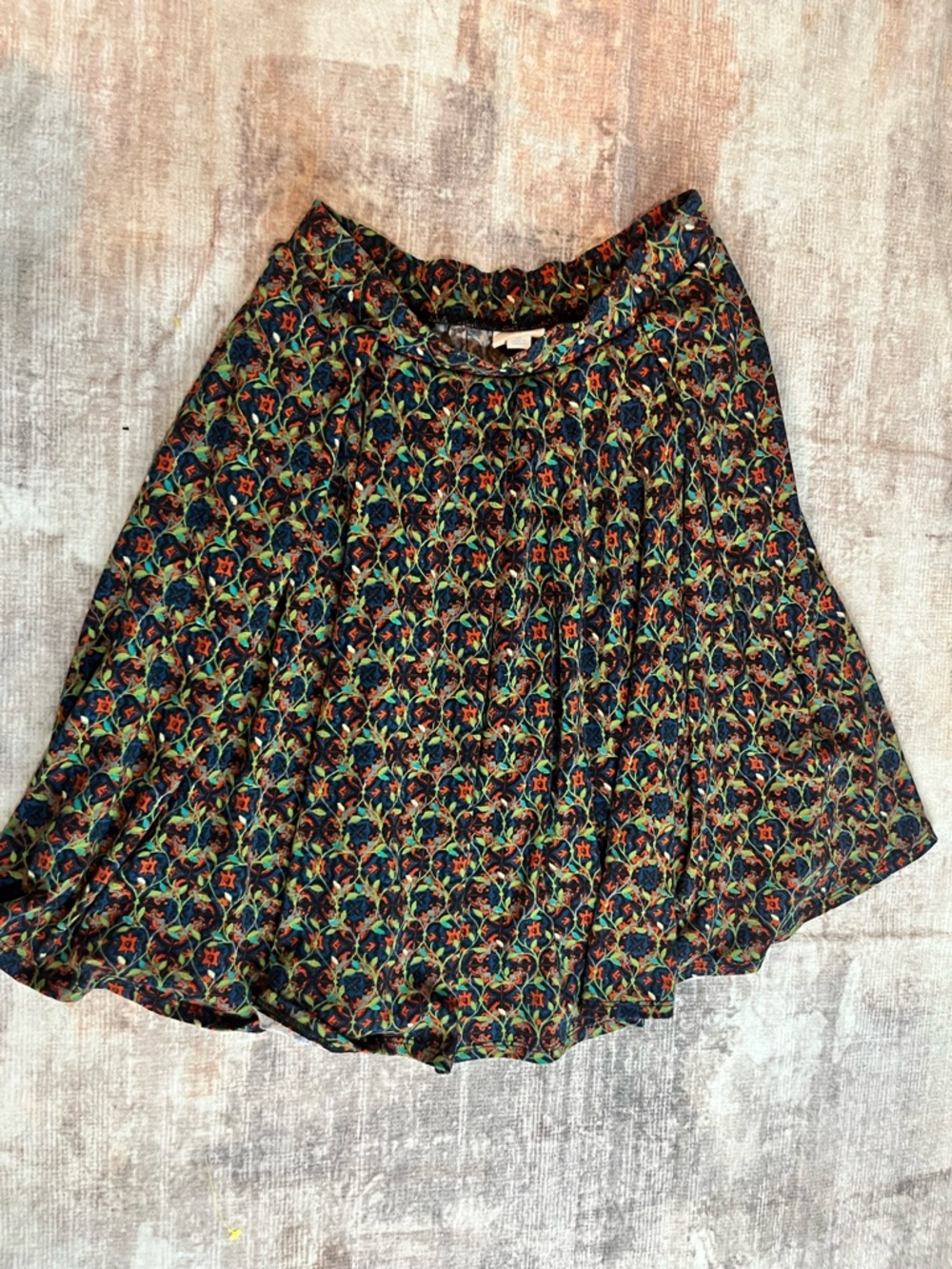 Floral Circle Skirt - Black Multi